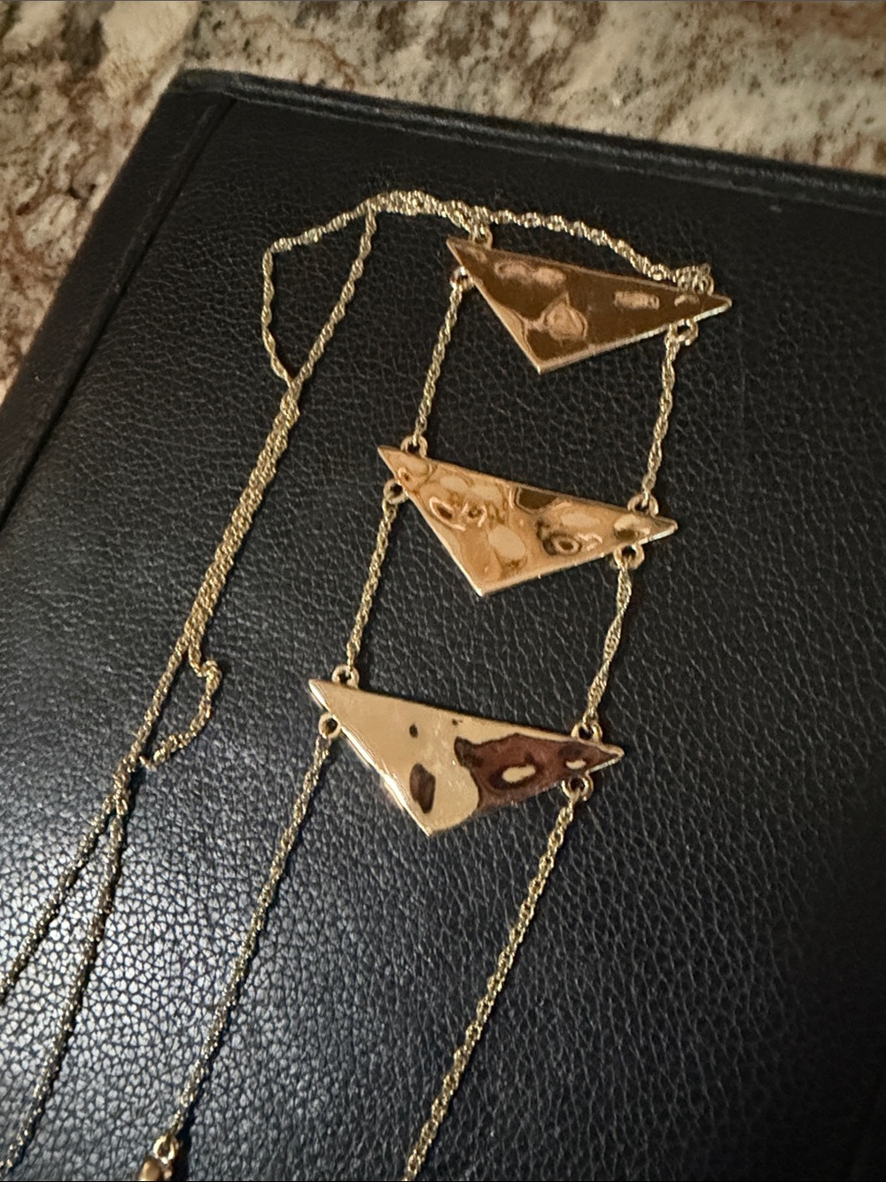 Gold Triangle Layered Necklace - Elegant Women’s Jewelry